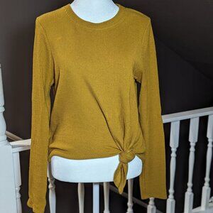 Madewell Texture & Thread Jacquard Knot-Front Top, Size M